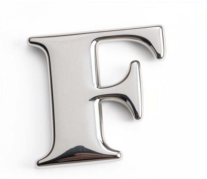 Letra F plata