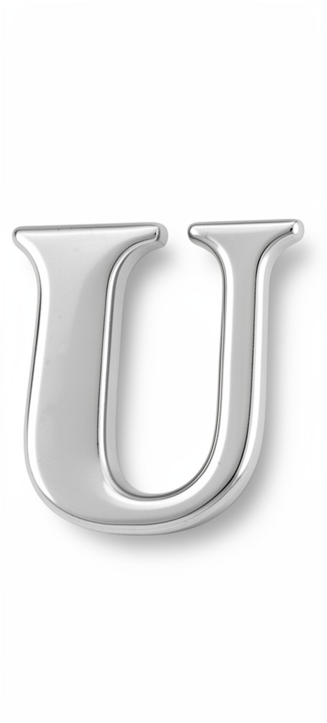 Letra U plata