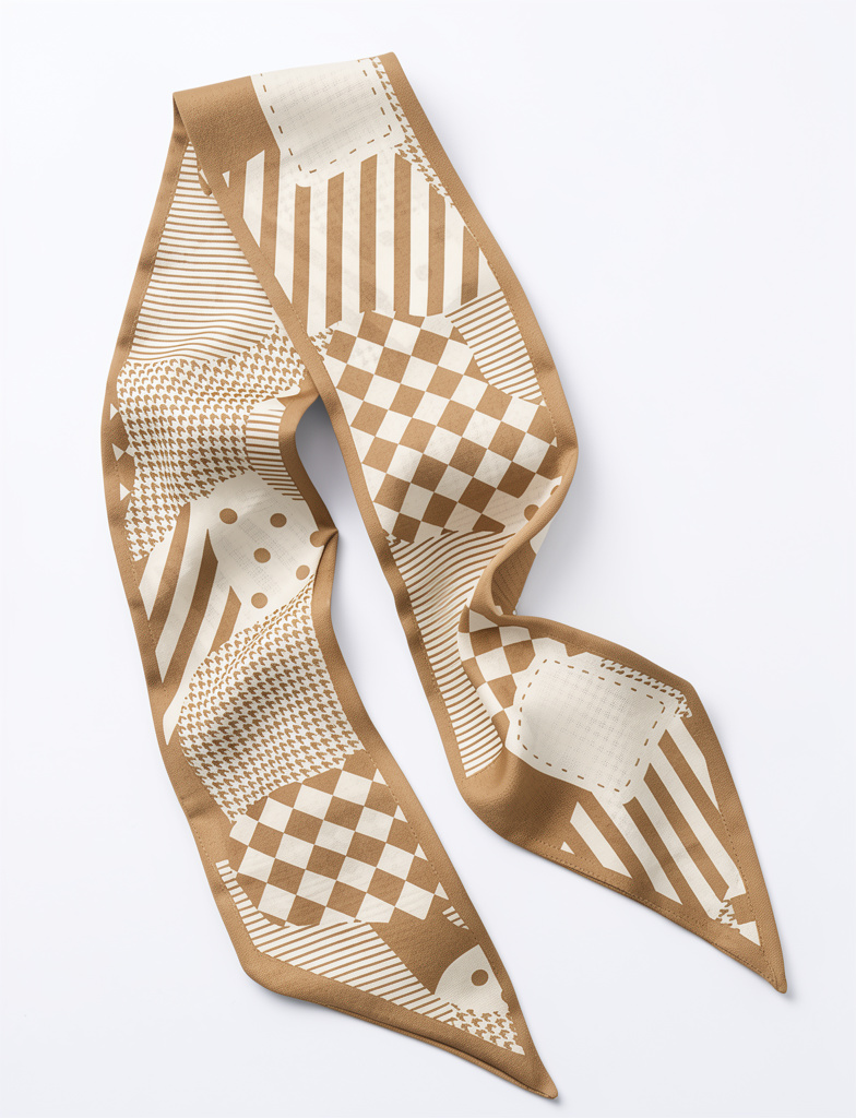 Mascada beige estampada