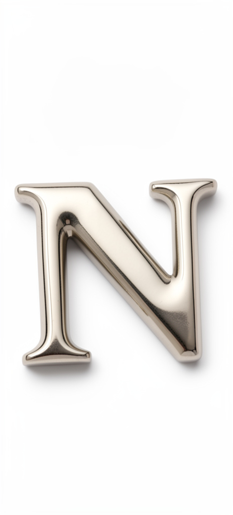 Letra N plata mediana