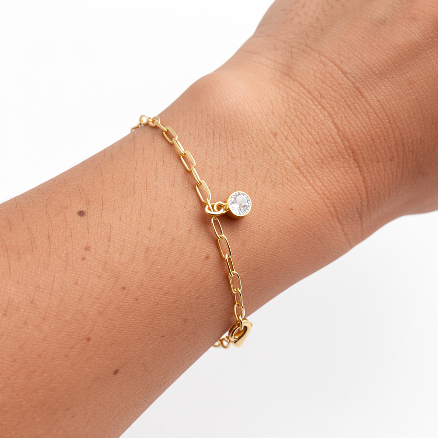 Pulseira Infantil Verde - Banhada Ouro Infantil