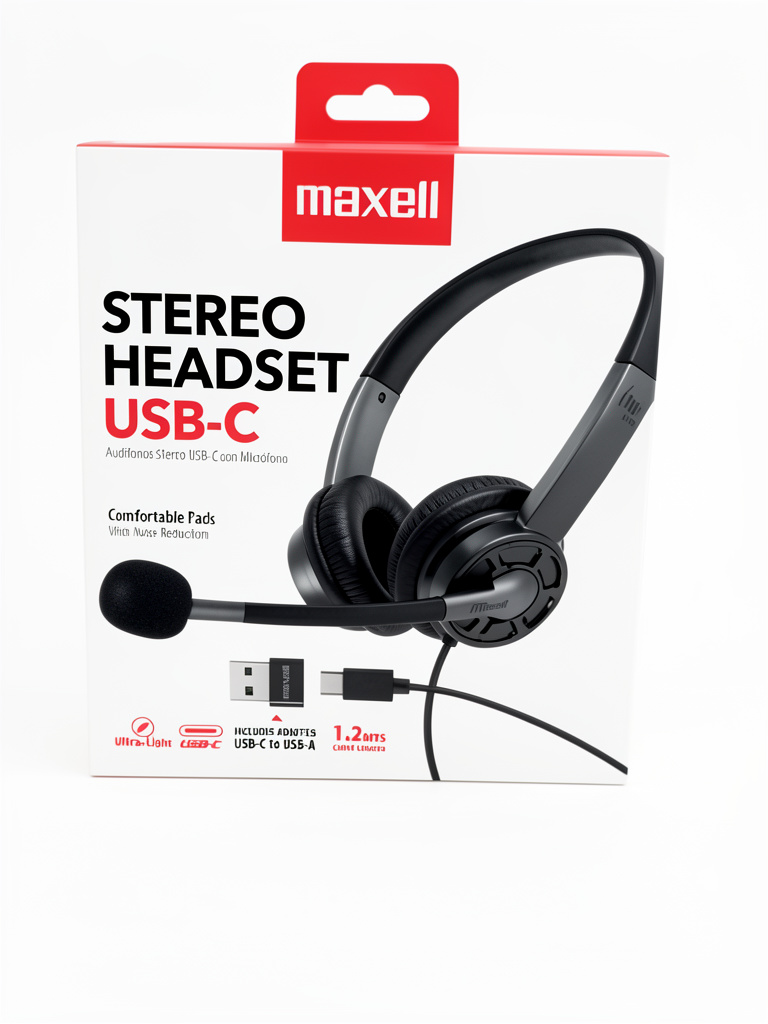 Maxell audifonos USB-C negros