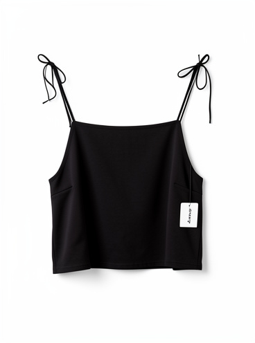 BLUSA DE TIROS BRILLASTES NEGRA TALLA S