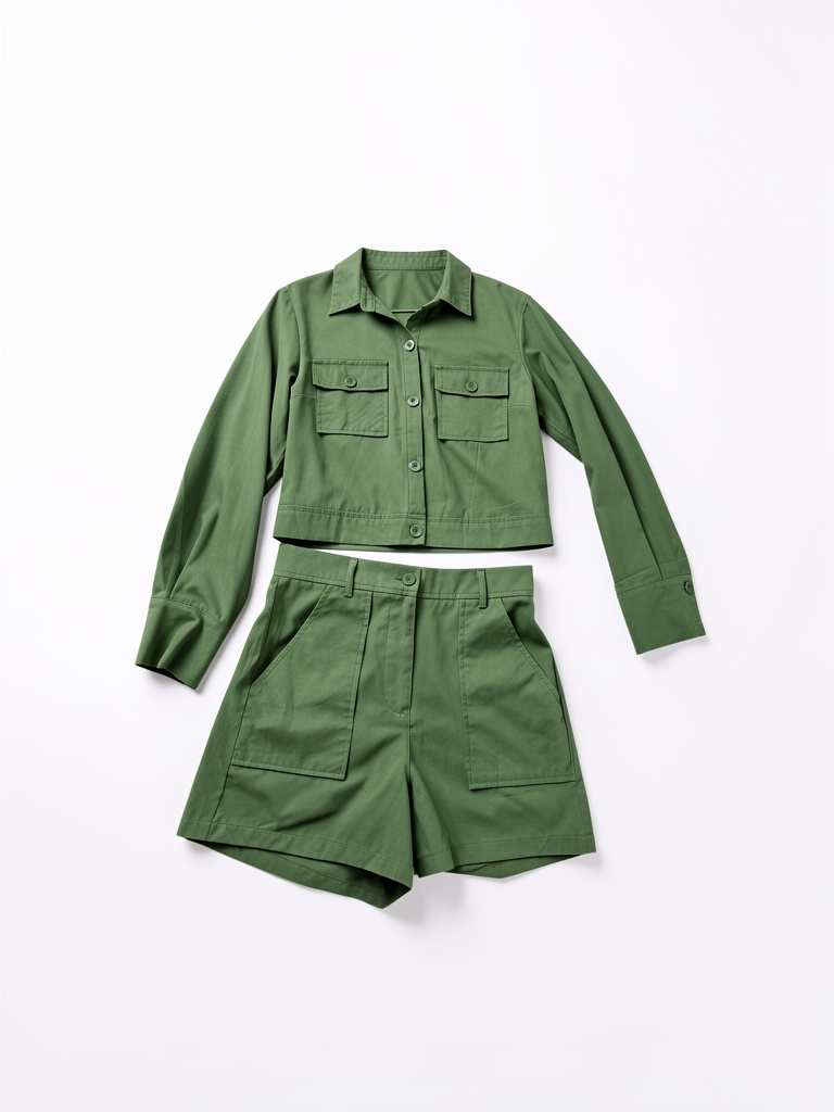 CONJUNTO CAMISA CARGO Y SHORT VERDE