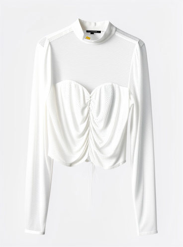 BLUSA BLANCA  M/LARGA TRANSPARENTE AMBIANCE