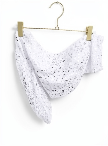 BLUSA DE LENTEJUELA MEDIO HOMBRO BLANCO