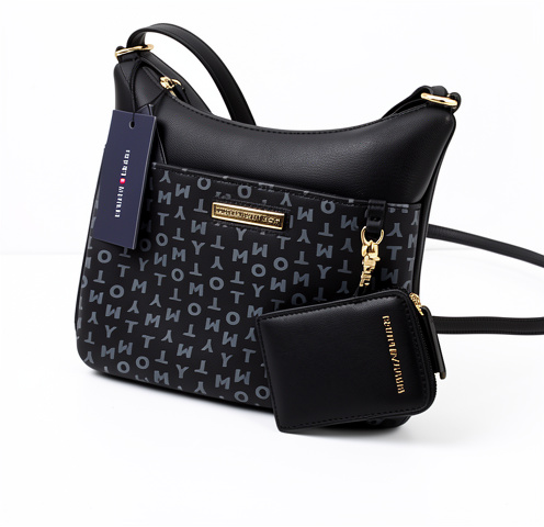 Bandolero negro de letras Tommy hilfiger