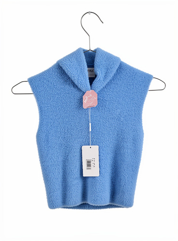 BLUSA CUELLO TORTUGA DE PELUCHE AZUL CELESTE