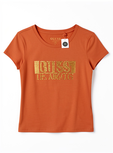 BLUSA GUESS TERRACOTA LOGO DORADO