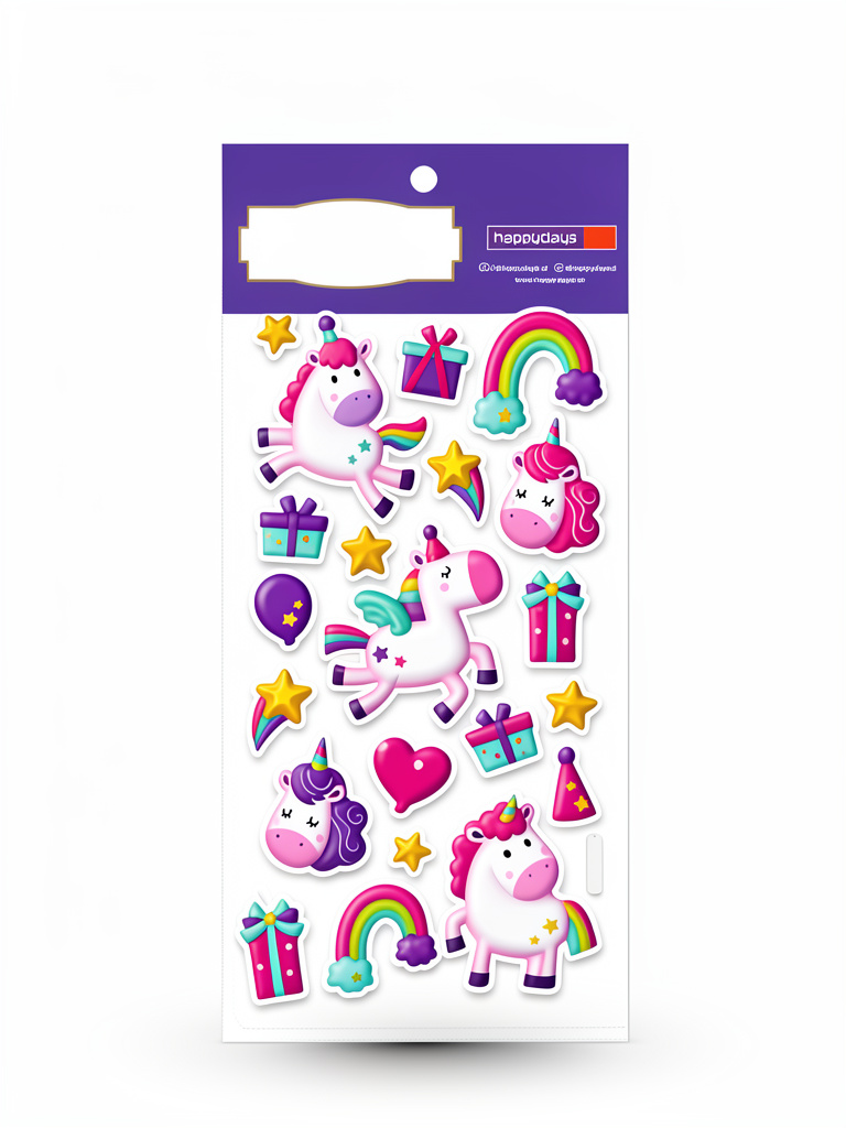 Sticker unicornio con relieve