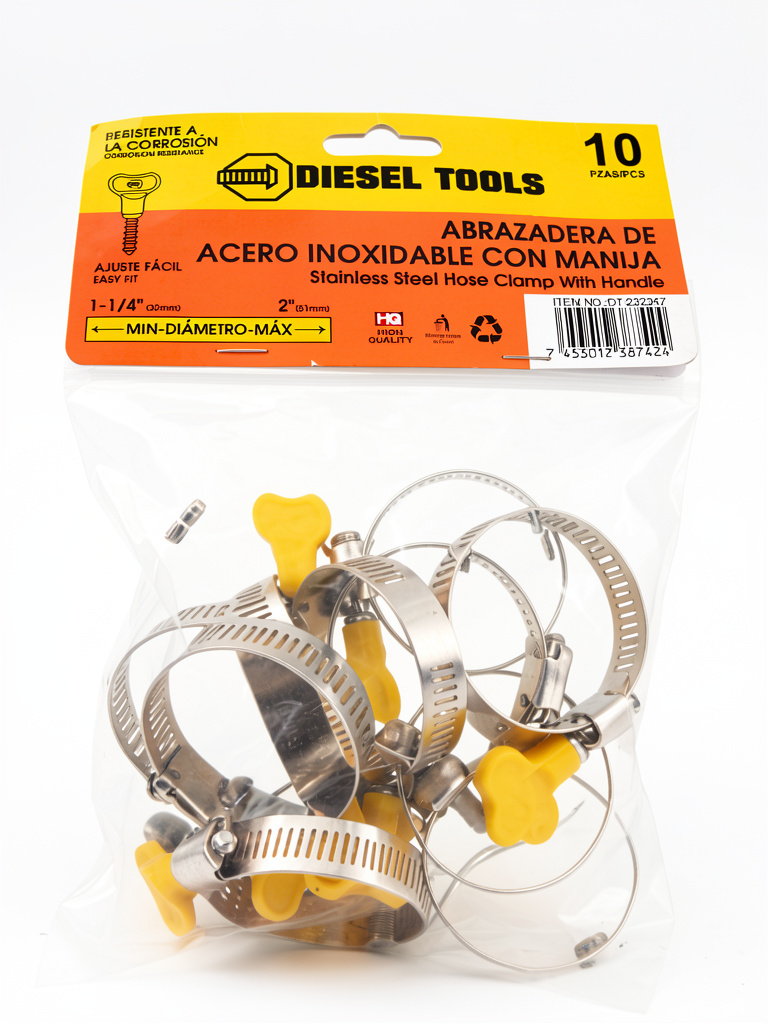 Abrazadera de Acero Inoxidable Con manija x Unidad