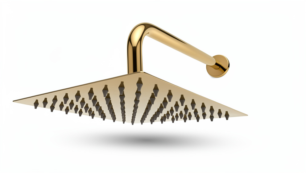 REGADERA ORO CUADRADA 0137 8"
