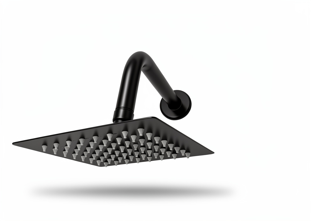 REGADERA NEGRA CUADRADA 6" COD: 16165083