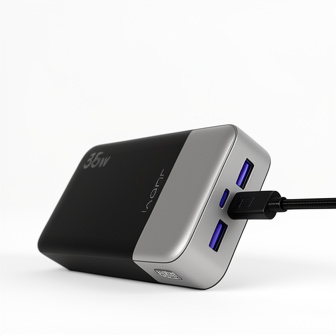 Banco de energía portátil Juovi de 35W. Capacidad de 20000mAh.