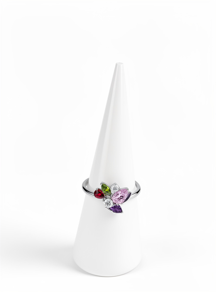 Anillo Plata - Flores