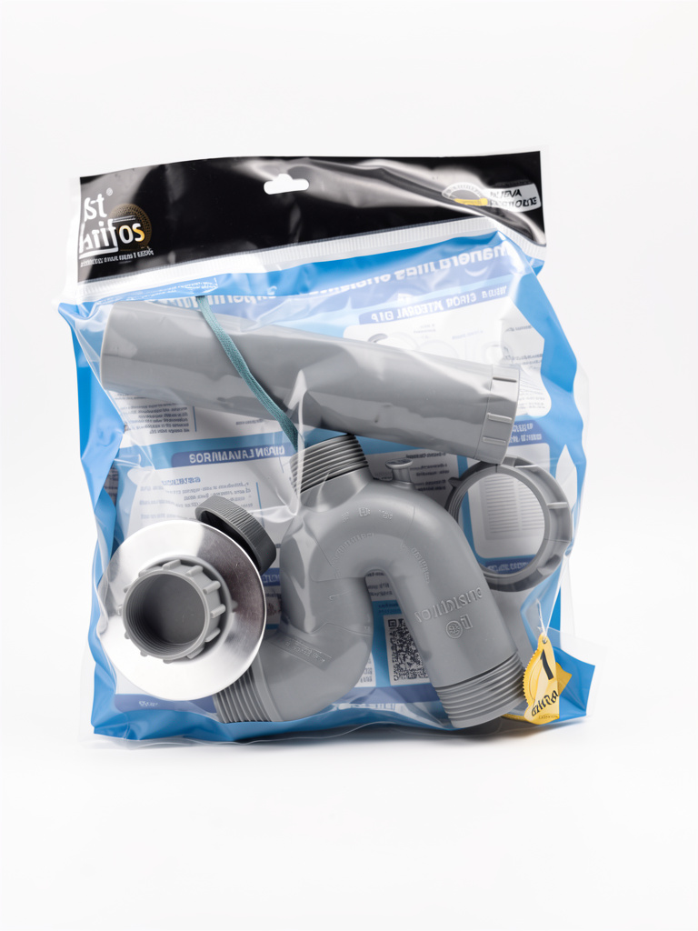 Kit sifon lavaplatos plastico gris