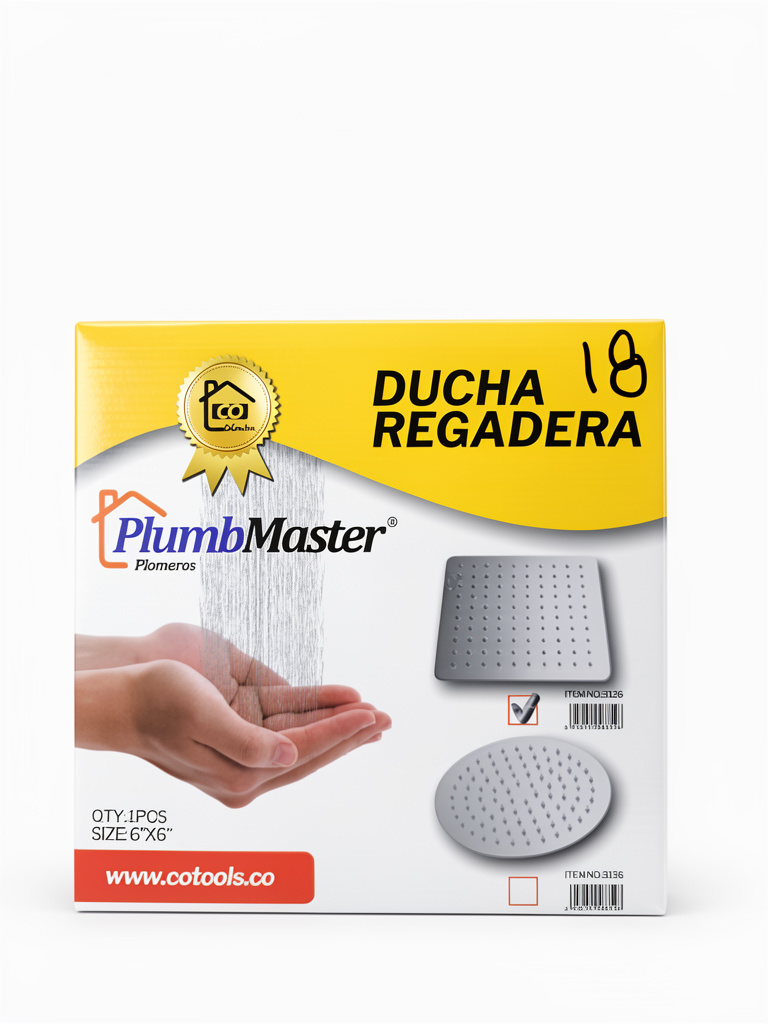 CUADRADA  ducha regadera 6x6