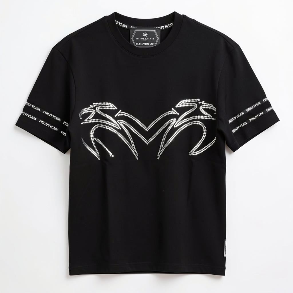 Philipp Plein polo negro y blanca