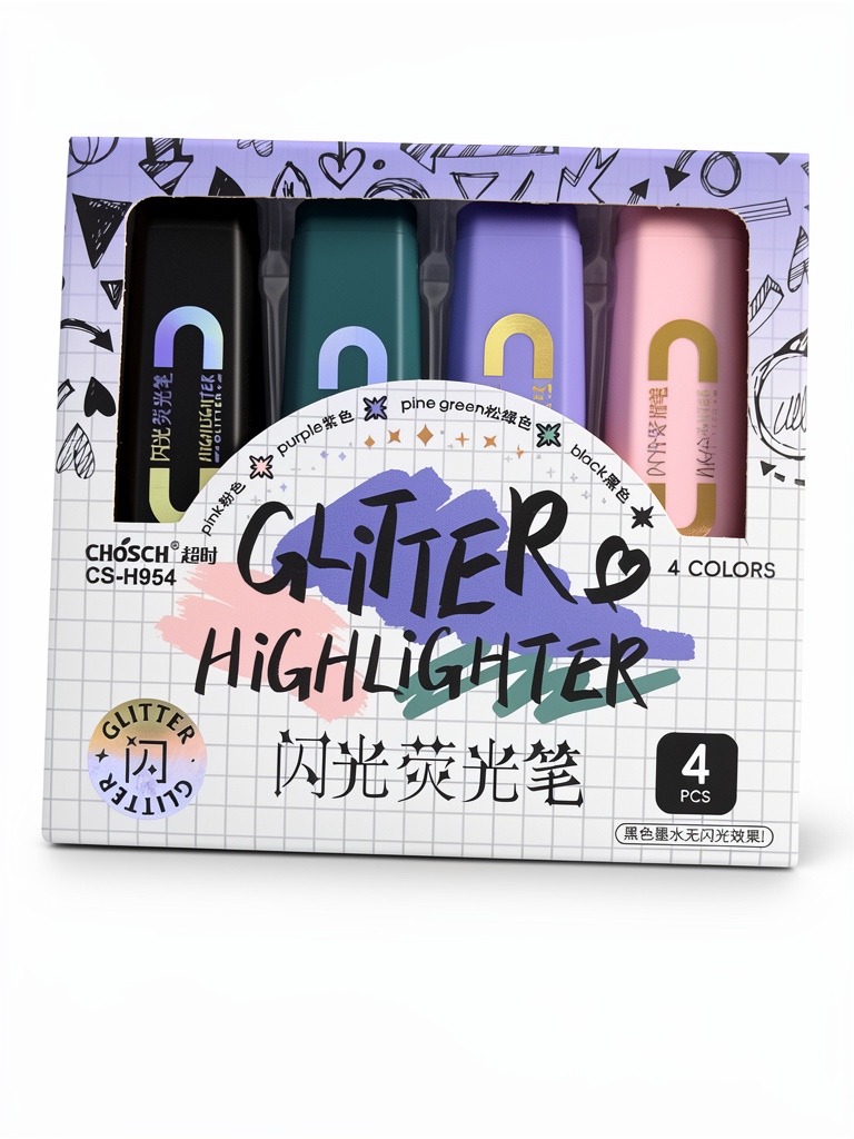 Marca textos Glitter 4pz