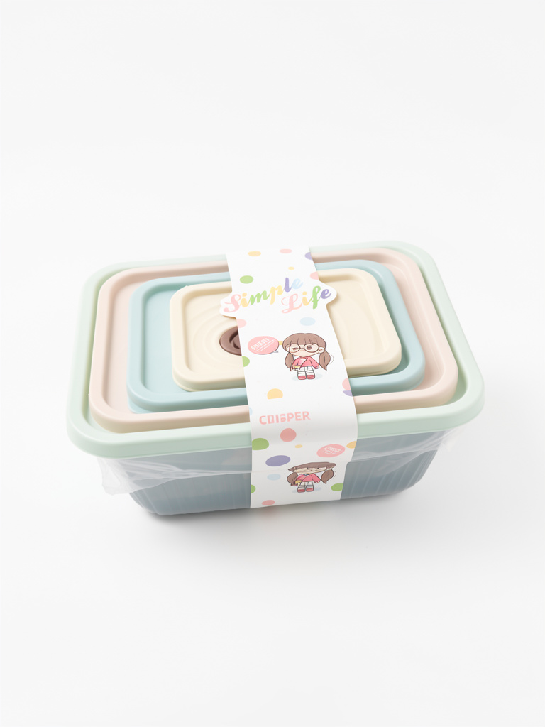 Tupper rectangular Simply Life 4pz
