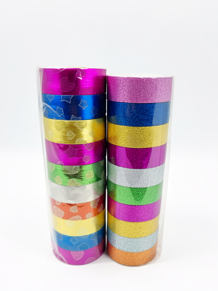 Cintas decorativas brillantes multicolor