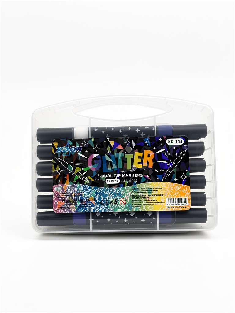 Plumón Glitter dual tip 12pz