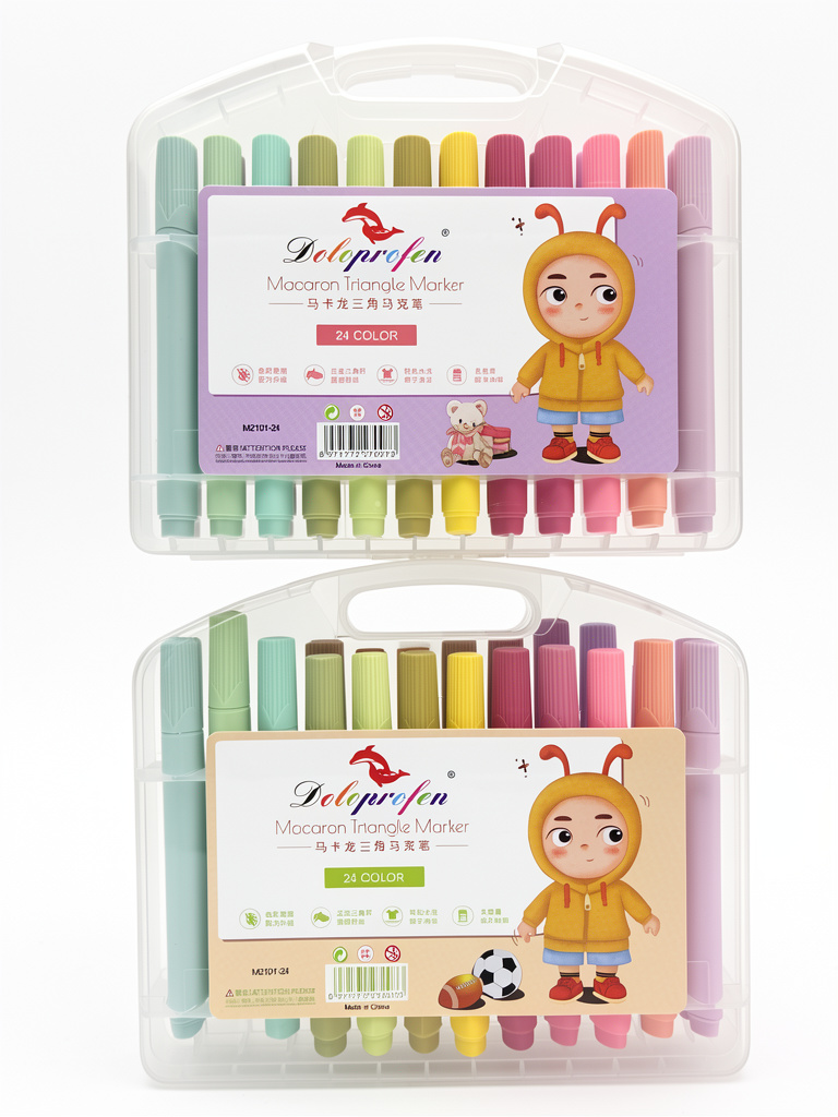 Plumón triangular pastel 24pz