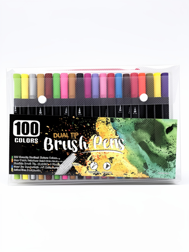 Dual Tip Brush Pens 100pz