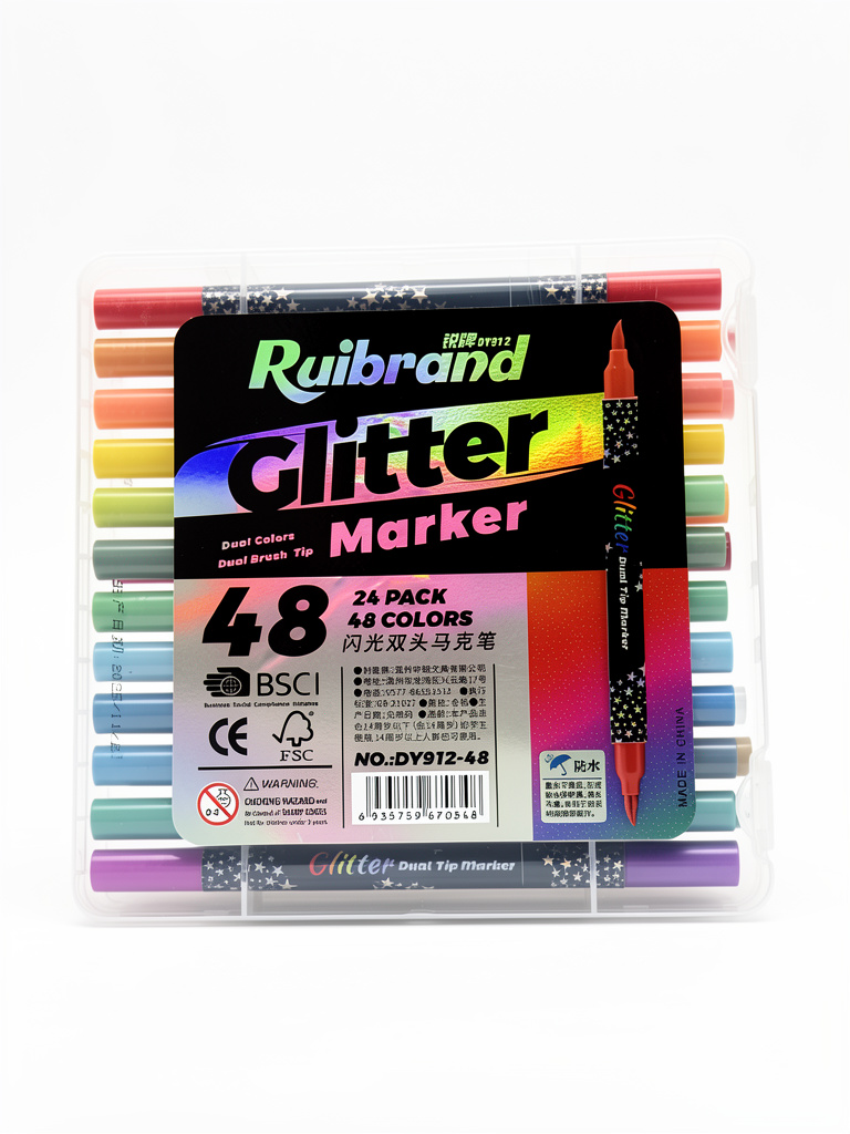 Plumón Ruibrand Glitter Maker  48 pz