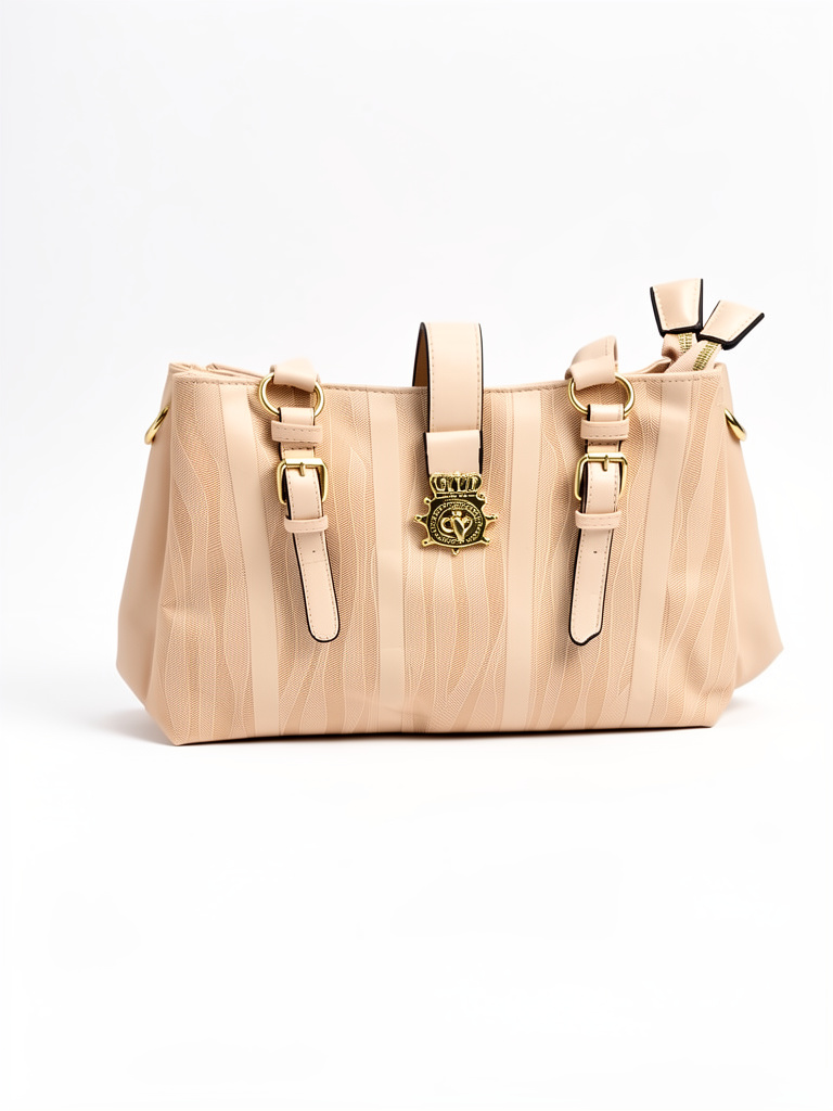 Bolso beige con hebillas