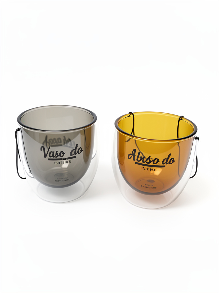 Vaso doble vidrio ahumado