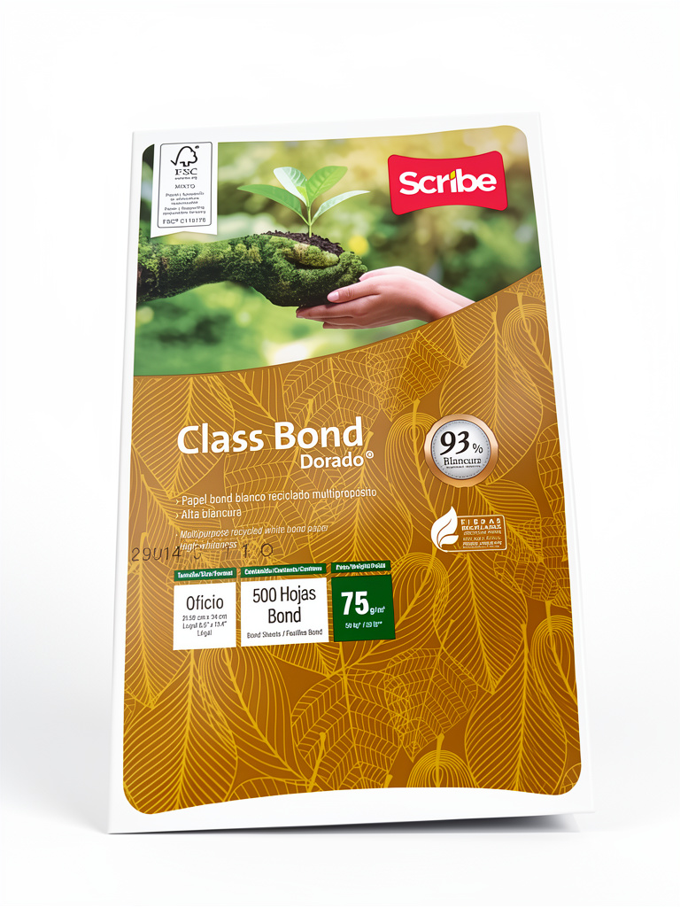 Hoja Scribe Class Bond Dorado Oficio