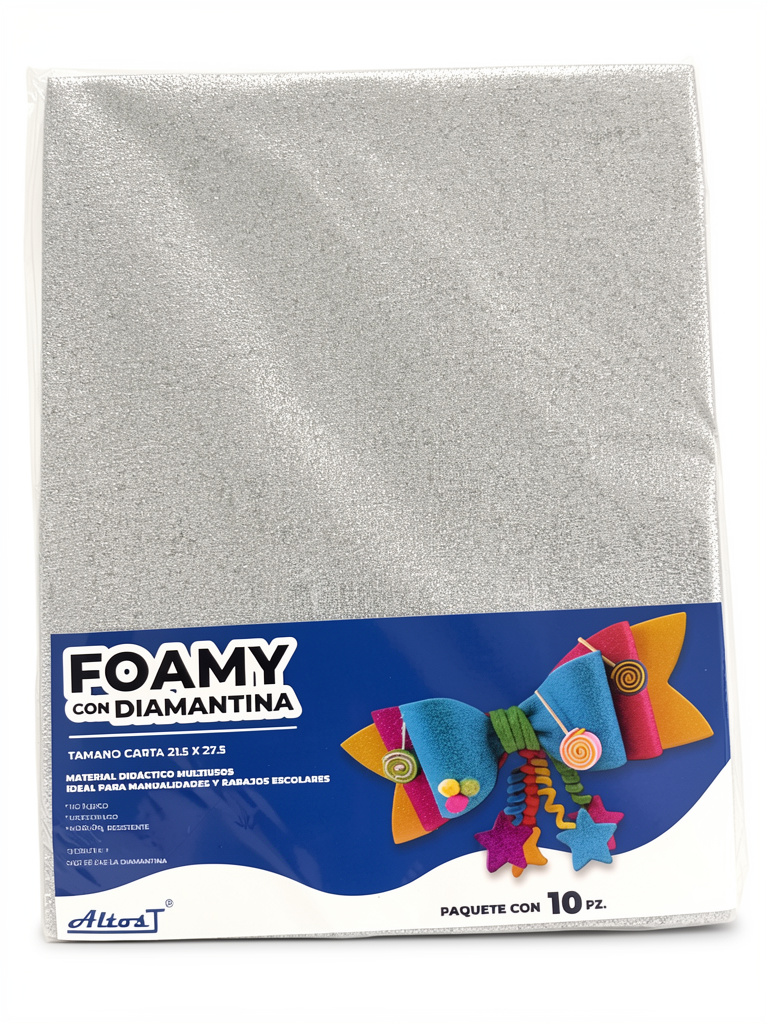 Foamy carta diamantado plata