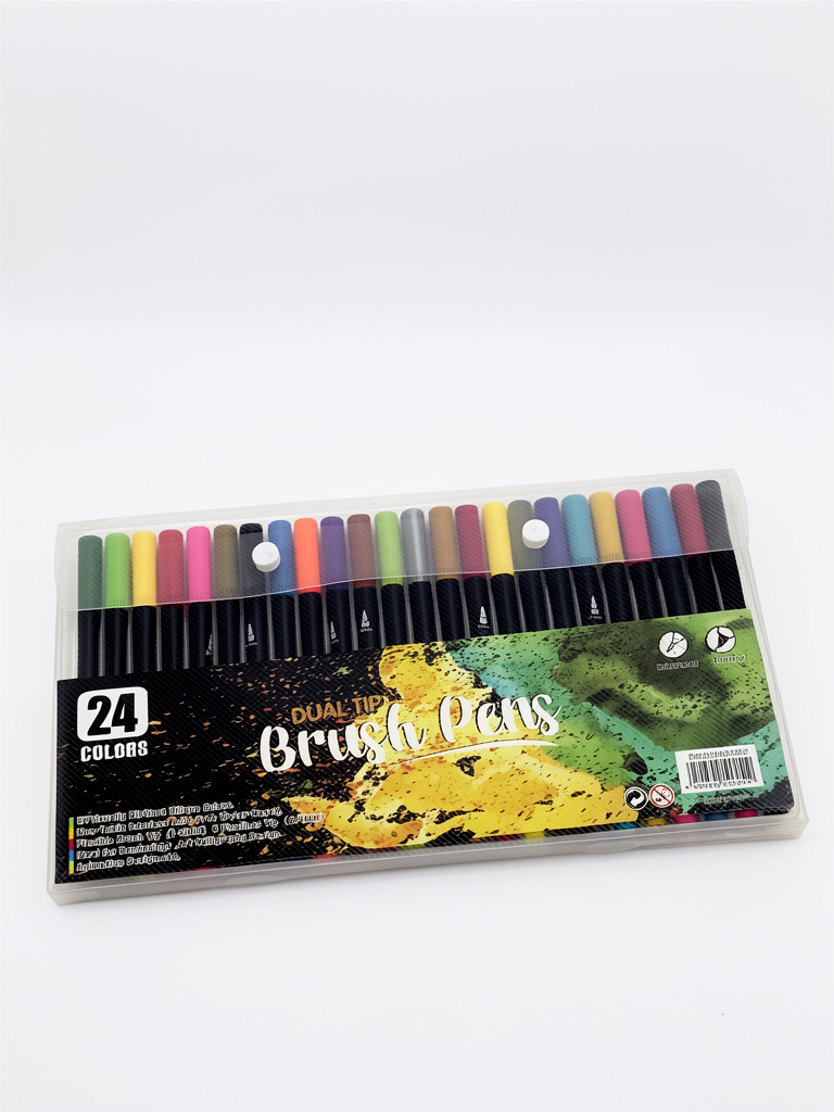 Plumón Dual Tip Brush Pens 24pz