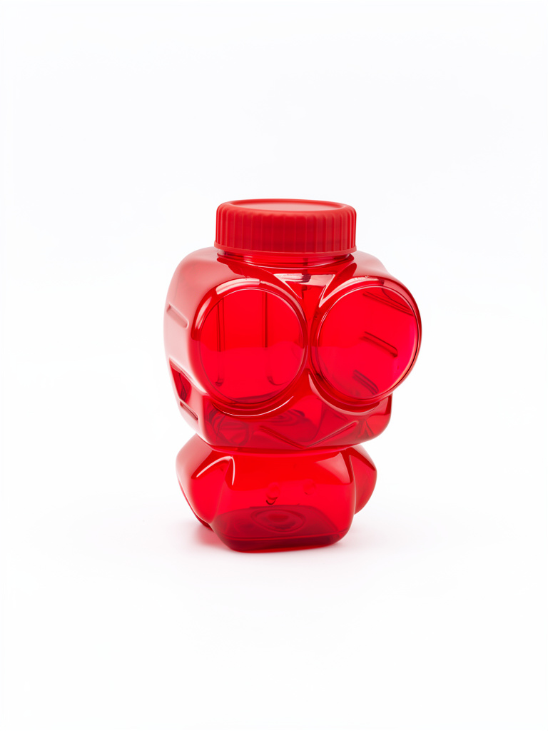 Botella roja plastica