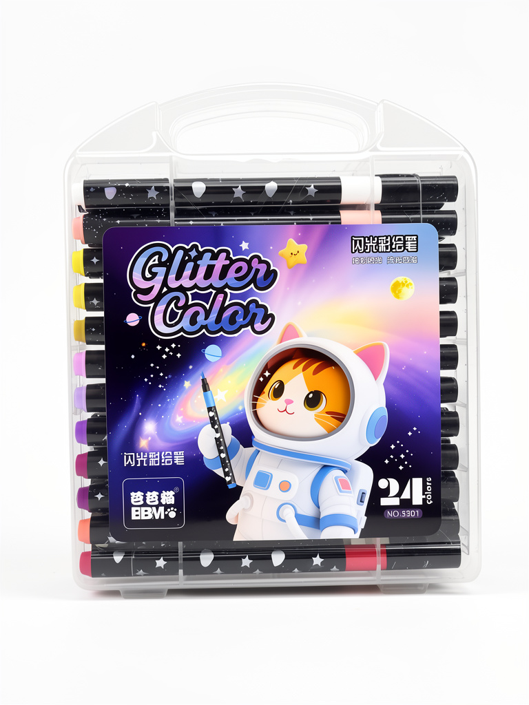 Plumón Glitter Cat 24pz