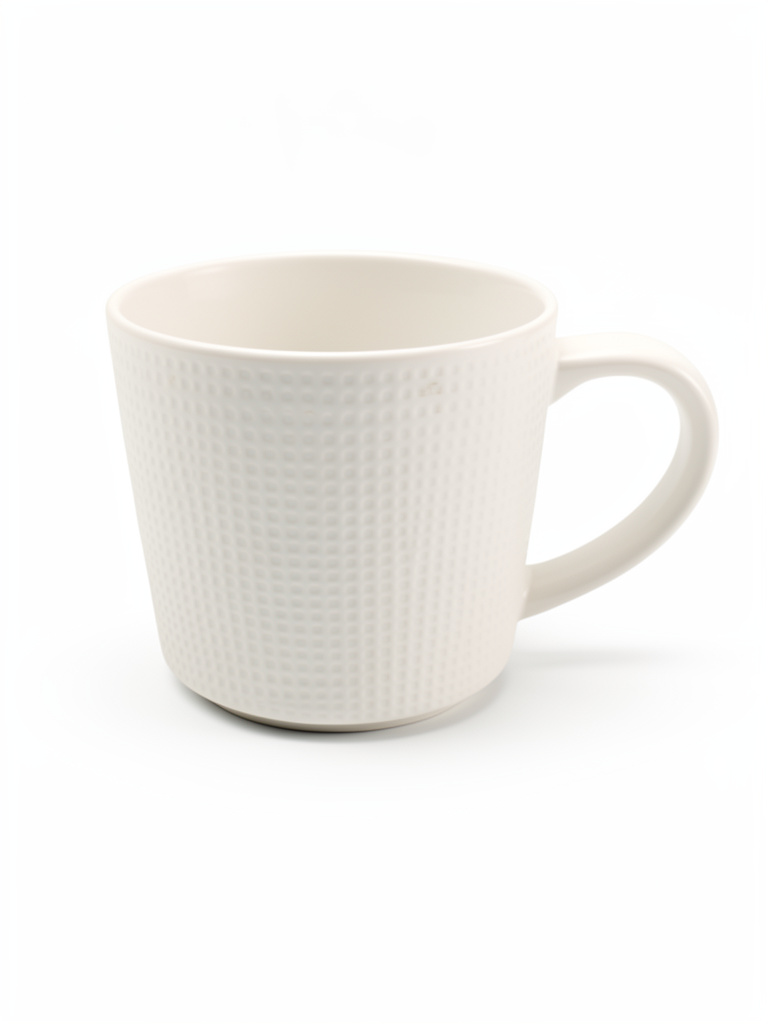 Taza blanca texturizada