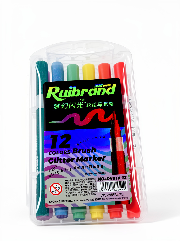Plumón Ruibrand 12 Colores Glitter