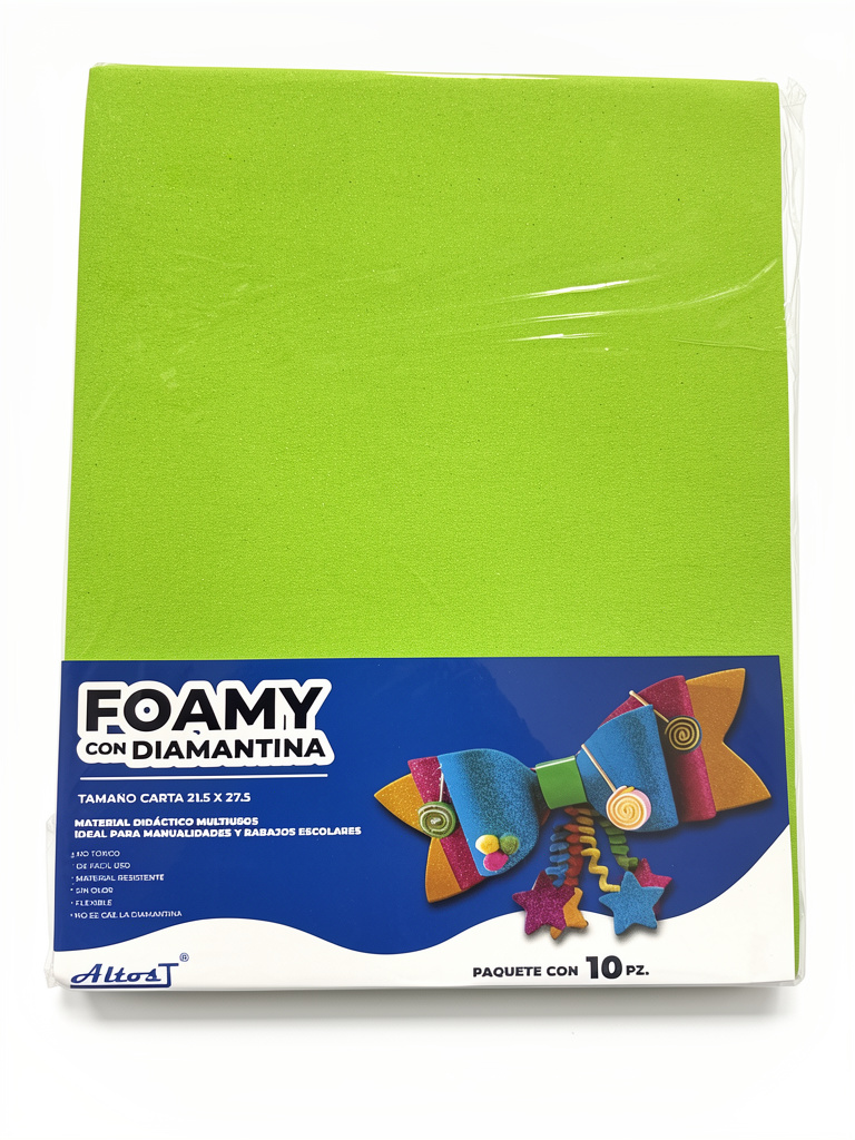 Foamy carta diamantado verde limón