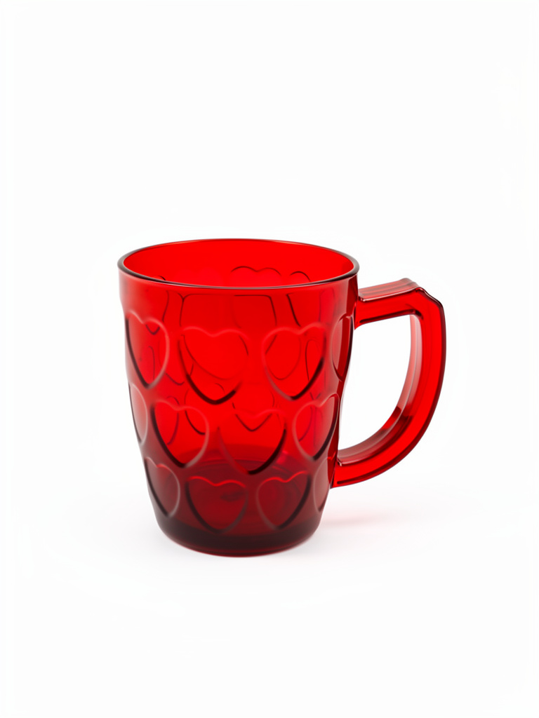 Vaso taza roja corazón