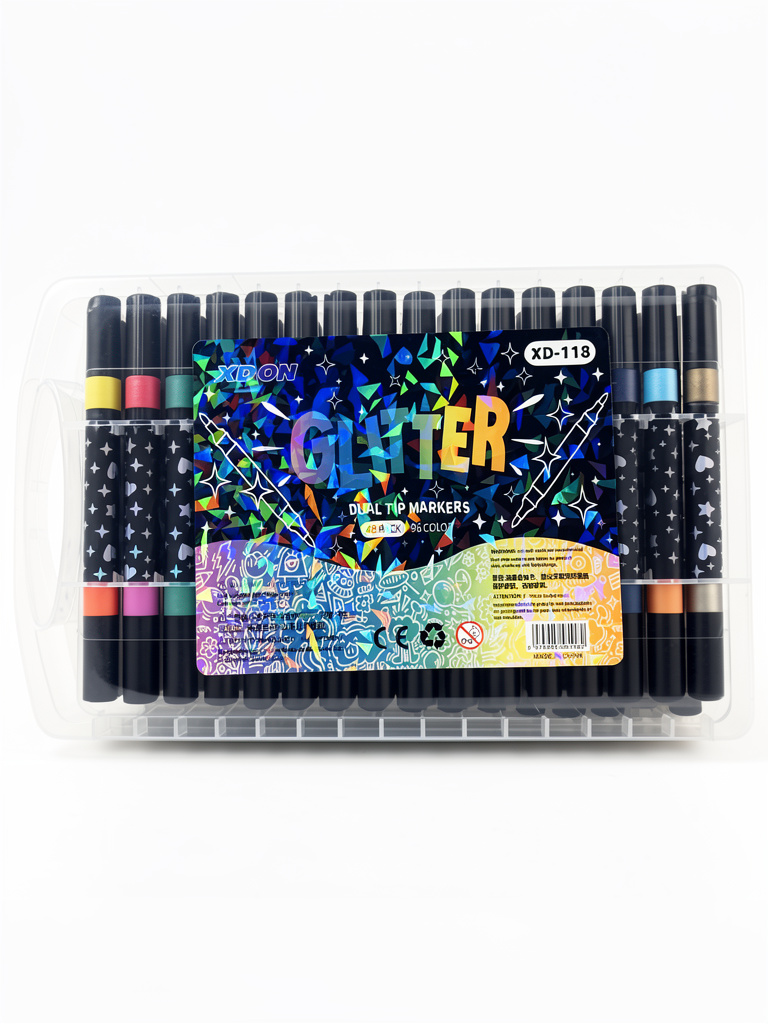 Plumón Glitter Dual Tip 48pz