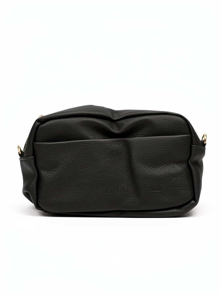 Bolso negro tipo cosmetiquera