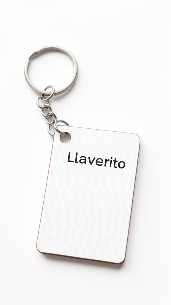 Llavero MDF blanco rectangular