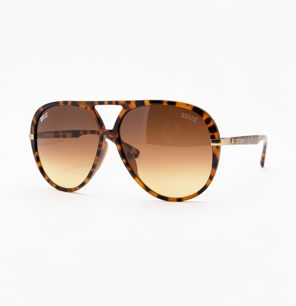 Óculos de Sol Aviador Premium Lente degradê UV 4000 Armação Tartaruga, estilo moderno Chá Leopardo