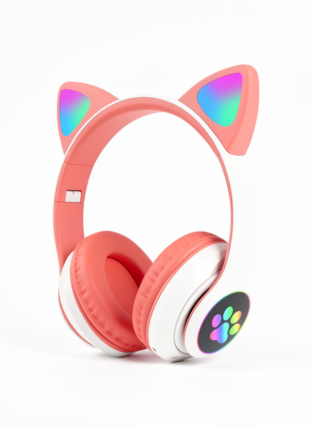 Auriculares inalámbricos para juegos con orejas de gato RGB