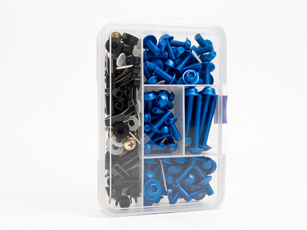 BOX TORNILLOS ANODIZADOS 177 PZ AZUL