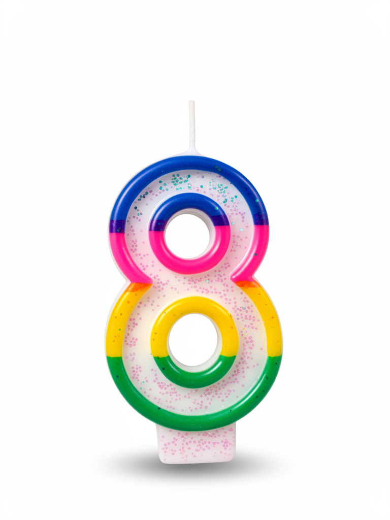 Velas para cumpleaños number candles 8