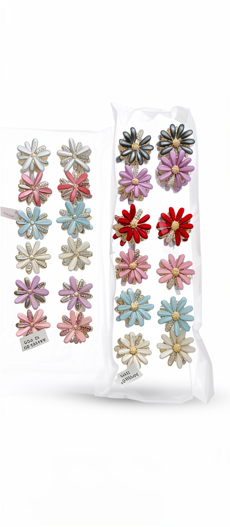 GANCHO DE METAL FLORES BRILLANTE