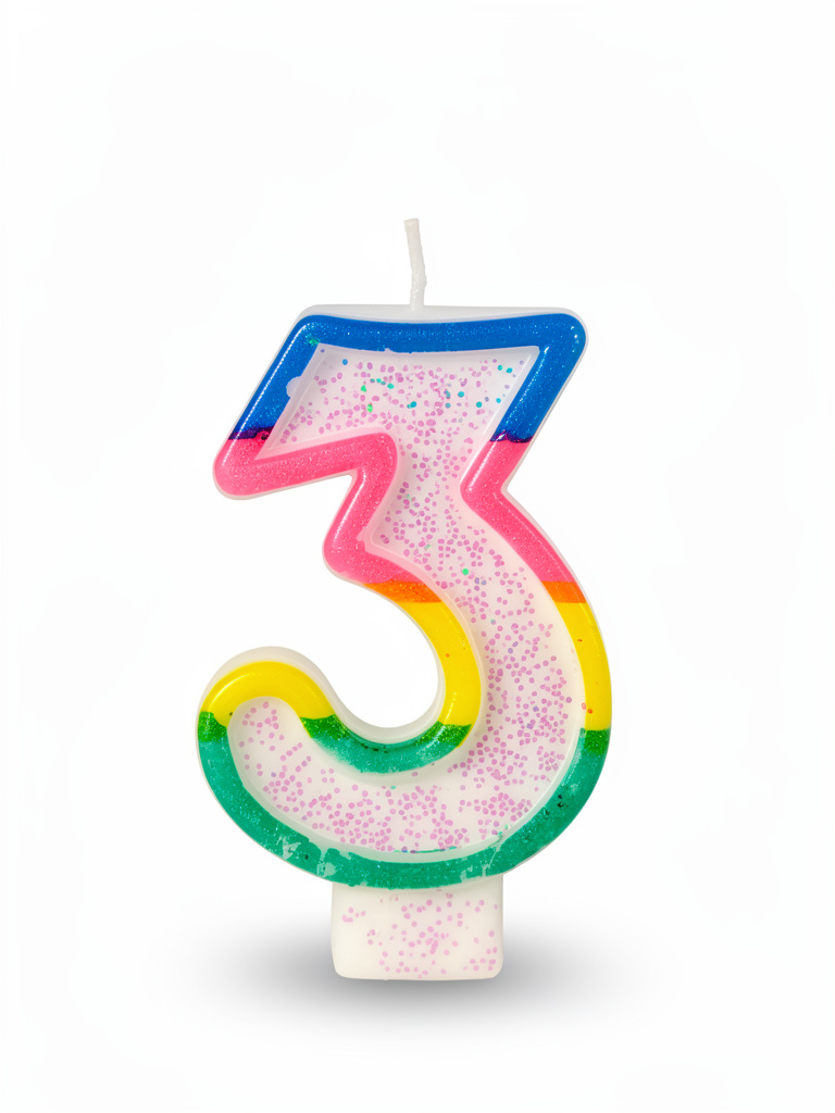 Velas para cumpleaños number candles 3