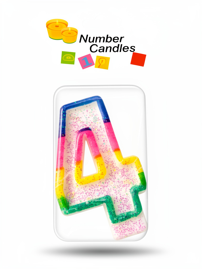 Velas para cumpleaños number candles 4